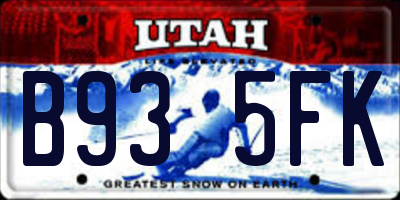 UT license plate B935FK