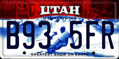 UT license plate B935FR