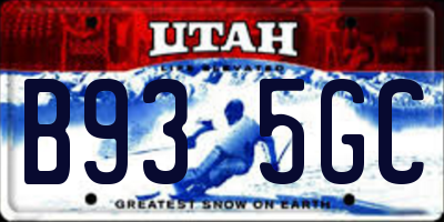 UT license plate B935GC