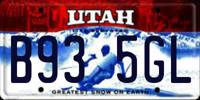 UT license plate B935GL