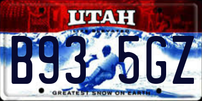 UT license plate B935GZ