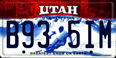 UT license plate B935IM
