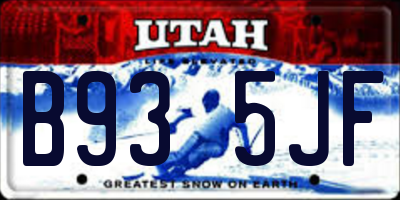 UT license plate B935JF