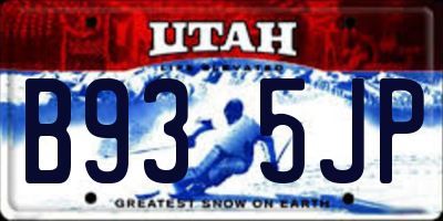 UT license plate B935JP