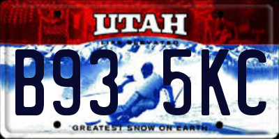 UT license plate B935KC