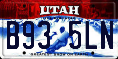 UT license plate B935LN