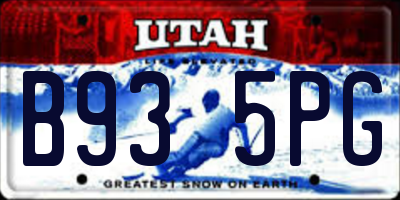 UT license plate B935PG