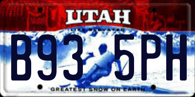 UT license plate B935PH
