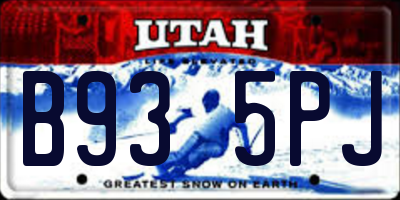 UT license plate B935PJ