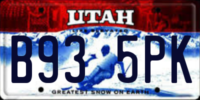 UT license plate B935PK