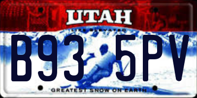 UT license plate B935PV