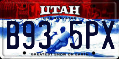 UT license plate B935PX