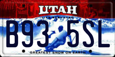 UT license plate B935SL