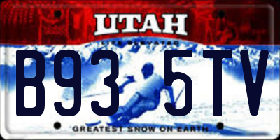 UT license plate B935TV