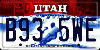 UT license plate B935WE