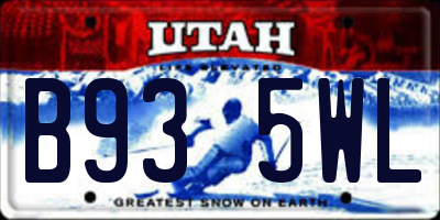 UT license plate B935WL