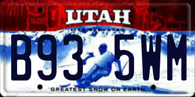 UT license plate B935WM