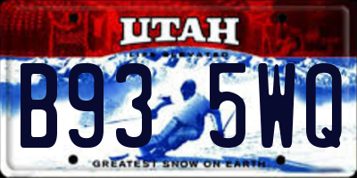 UT license plate B935WQ