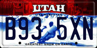 UT license plate B935XN
