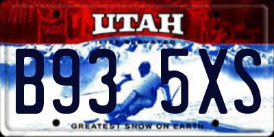 UT license plate B935XS