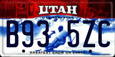 UT license plate B935ZC