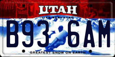 UT license plate B936AM