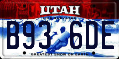 UT license plate B936DE