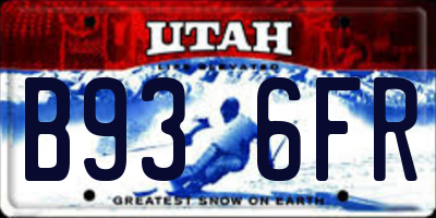 UT license plate B936FR