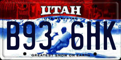 UT license plate B936HK