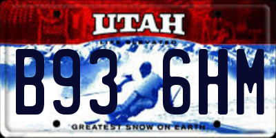 UT license plate B936HM