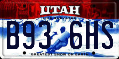 UT license plate B936HS