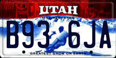 UT license plate B936JA