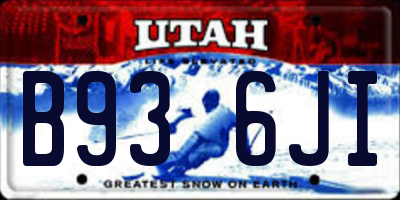 UT license plate B936JI