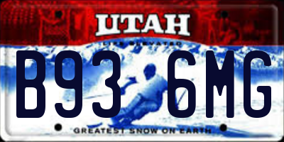 UT license plate B936MG