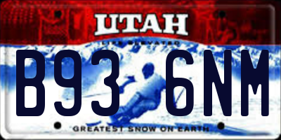 UT license plate B936NM