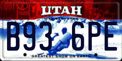 UT license plate B936PE