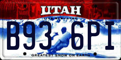 UT license plate B936PI