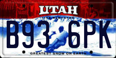 UT license plate B936PK