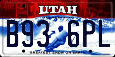 UT license plate B936PL