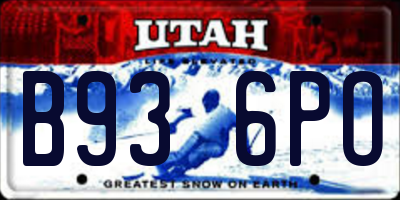 UT license plate B936PO