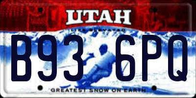 UT license plate B936PQ