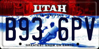 UT license plate B936PV