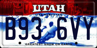 UT license plate B936VY