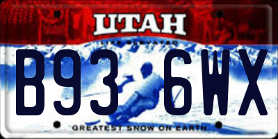 UT license plate B936WX