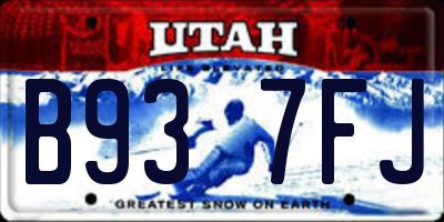 UT license plate B937FJ