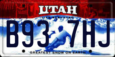 UT license plate B937HJ