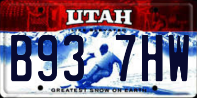 UT license plate B937HW