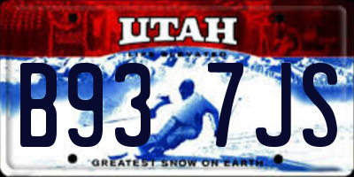 UT license plate B937JS
