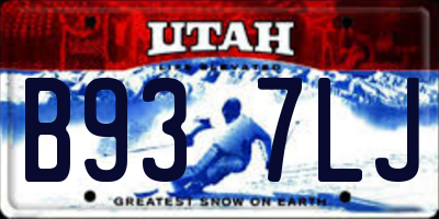 UT license plate B937LJ