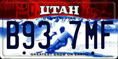 UT license plate B937MF